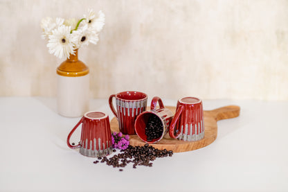 Red Grey Milk Mugs (Dual Shade)