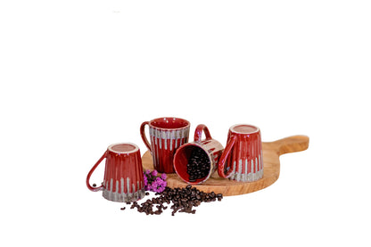 Red Grey Milk Mugs (Dual Shade)