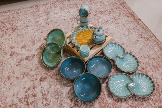 Own Complete Handpicked Oceanic Blue Collection - 18 Piece Set