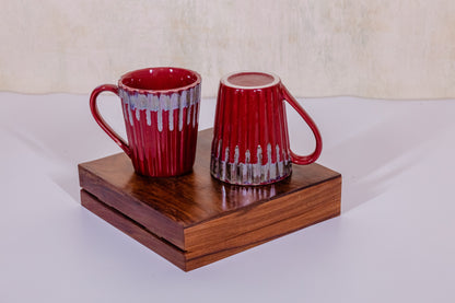 Red Grey Milk Mugs (Dual Shade)