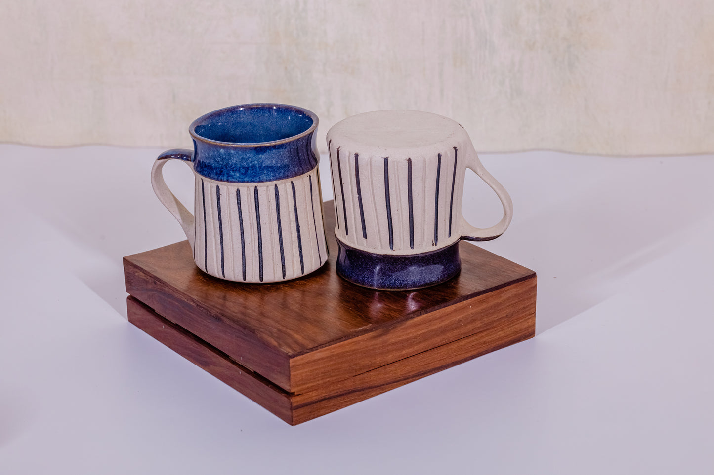 White Stripe Industrial Milk Mugs